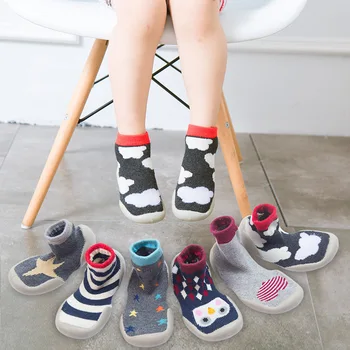 Baby toddler copati nogavice baby non-slip tla, nogavice, čevlji za otroke mehke gume, ki je edini zadebelitev terry baby čevlji