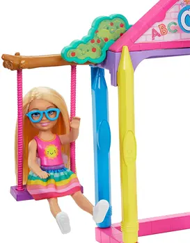 Barbie Klub Chelsea Lutke Šolsko Življenje Playset Barbie Baby Pohištvo Lutka Dodatki Darilo za Dekleta, Igrače za Otroke Blondinka Nova