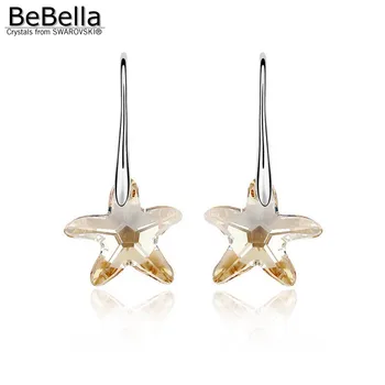 BeBella kristalno zvezda spusti uhani s Kristali Swarovski modni nakit za dekle ženske punco Božično darilo