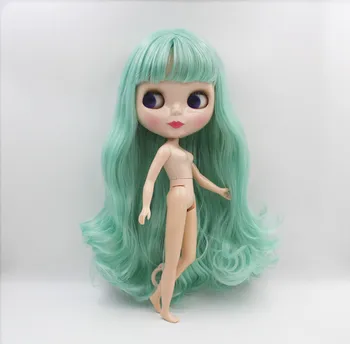 Blygirl,Blyth lutka,Zeleni, valoviti šiška, redno telo, 7 skupni lutke, DIY lutke, se lahko nadomesti z multi-skupni organ