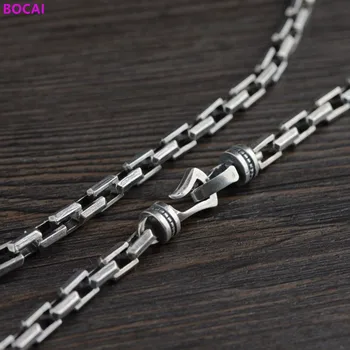 BOCAI S925 sterling srebro Človek ogrlica 2021 novo priljubljeno debele Eno Verigo Modni nakit ogrlica Človek srebrna