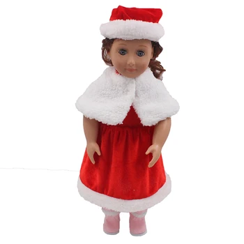 Božič Baby Novo Rojen Dekle Lutka Obleko Nastavite Z Ruto Rdeče Srčkan Lutka Obleko Za 18