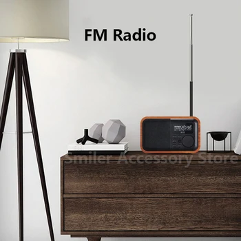 Brezžični Bluetooth Zvočnik Prenosni FM Radijski Daljinski upravljalec Mini Retro Lesa Bas Zvočnik Polje z Zaslona Budilka