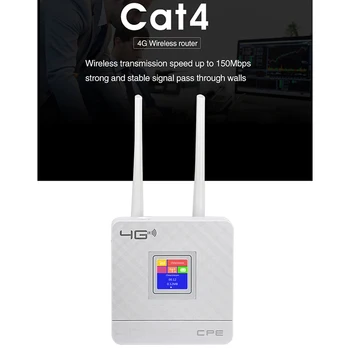 Brezžični CPE 4G Wifi Usmerjevalnik Prenosni Prehod FDD TDD LTE UMTS GSM Zunanje Antene SIM Reža za Kartico WAN/LAN Port EU Plug