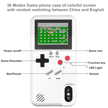 Caseboy Teris Igra Primeru Telefon za iphone 11 11 Pro Max 3D Video Poln Barvni Zaslon Gameboy Kritje za iPhone Xs Max Xr 6 7 8 Plus
