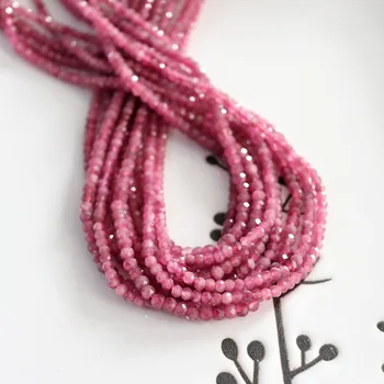 Debelo naravno roza turmalin gladko cut rondelle 2x3mm/3x4mm 7.5 cm/19 cm drobnih semen kroglice nakit, izdelava DIY za ženske