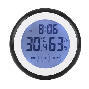Digitalni Termometer Vlažnost Čas, Ure Otipljiva Steni Visi ABS W/ Nazaj magnet 90*90*26 mm Za Kopalnica Dom Dekoracija