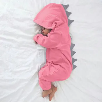 Dinozaver Hoodie Malčke Baby Zimska Oblačila Baby Toddler Dekleta Fantje Romper Zip Oblačila Jumpsuit Otroška Oblačila, Otroške Igralne Obleke