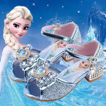 Disney Dekleta Sandali Zamrznjeno 2 Elsa Princesa Čevlji Malo žensk, Kristalni Otroci Čevlji z Visokimi Petami modni brvi Kažejo Čevlji