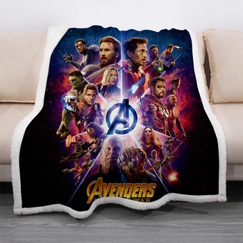 Disney Superheroj Avengers 3D Tiskanja Sherpa Odejo Kavč Kavč Odeja Kritje Potnih Posteljnina Kritje Vrgel Debel, Tanek Flis Odeje