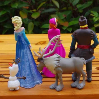 Disney Številke Princesa 10 cm Anime PVC Dejanje Slika Kristoff Sven Olaf, Zamrznjeno, Rojstni dan Igrače za Otroke, Božična Darila