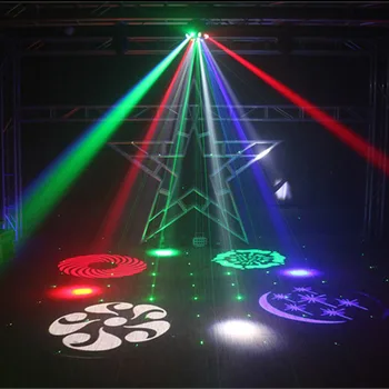 DJ Svetlobe 4in1 Gobo Laserski Projektor Strobe RGBW Čarobno Žogo LED UV Blacklight Razsvetljavo Učinek Dmx512 Odd. Za Disco Party