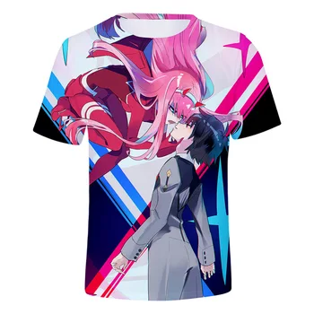 DRAGA V FRANXX T Shirt je Super Vroče 3d, Anime T-shirt Japonska Risanka Natisnjen Tshirt Hiro Nič Dveh Vrh Cosplay Unisex Camiseta