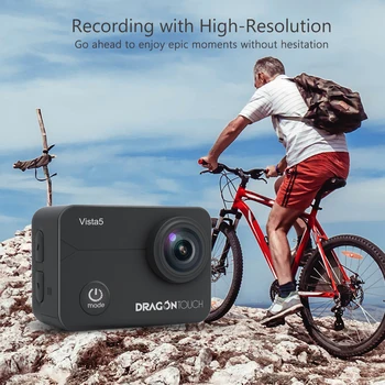 Dragon Dotik Vista 5 4K Dejanje Fotoaparat z Zaslonom na Dotik 16MP WiFi 30 M Vodoodporno Kamero 170°širokokotni 2 Baterije in Montaža