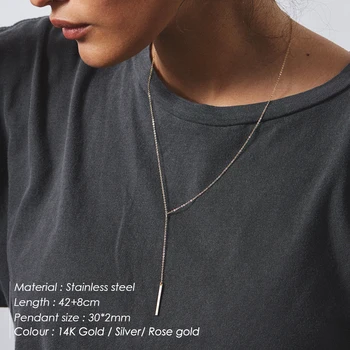 E-Manco Imitacije biserov choker ogrlica za ženske večplastne ogrlica za ženske dolgo nerjavečega jekla nakit ogrlica