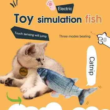 Električni Pripomočki, Ribe Oblike Hišnih Mehki Pliš Mačka Interaktivne Igrače Darila Catnip Polnjene Blazino Lutka Simulacije Igrača Ribe Igranje Igrača