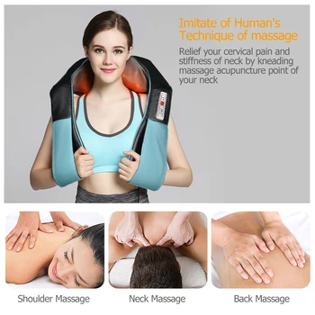 Električni Vratu Masaža Shiatsu Massager Nazaj Rami Telo Vratu Massager Večnamensko Šal Ir Ogrevano Gnetenje Avto/Domov