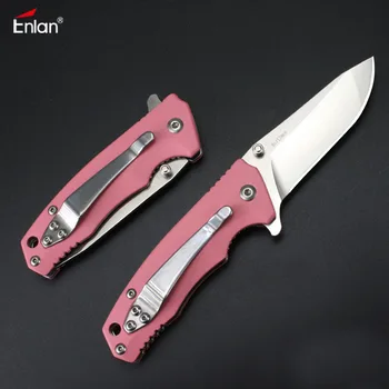 ENLAN EW106 8Cr13Mov Folding Nož Rezilo roza Ročaj srčkan roza žepni nož Zbirka Kampiranje, Lov Keychain Darilo EOS Nož