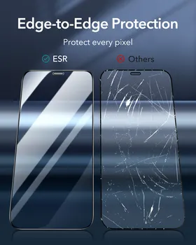 ESR Kaljeno Steklo Za iPhone 12 Max Pro/Mini Armorite Ultra-Težka Zaščitnik Zaslon z Zvočnik Ščit Polno Zajetje Stekla Film