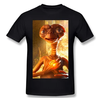 ET Black T Shirt E T Dodatno Kopenskih Elliott Sci-Fi Družinski Film Men T-Shirt Tees Čisto Prevelik Kratek Rokav
