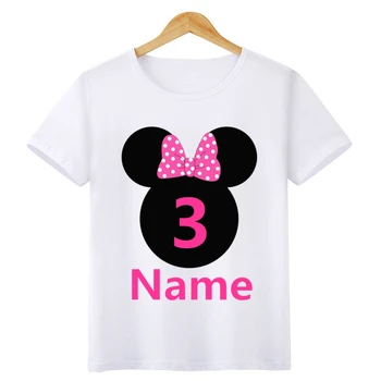 Fantje/Dekleta Rojstni dan Številke Lok Risanka Print Majica s Kratkimi Rokavi Otroci Vrhovi Otroci oblikujejo Svoje Ime in številko Srčkan T-Shirt,ooo3055