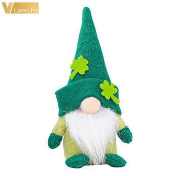 Gnome Plišastih Lutka Brezosebna St. Patrick ' s Day Zelene Detelje Palčki Lutka Irski Dan Stranka Saint Patricks Day Poroka Tabela Dekor