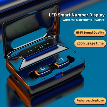 H 60 TWS Bluetooth 5.0 Brezžične Stereo Hi-fi Slušalke z LED Digitalni Polnjenje Box