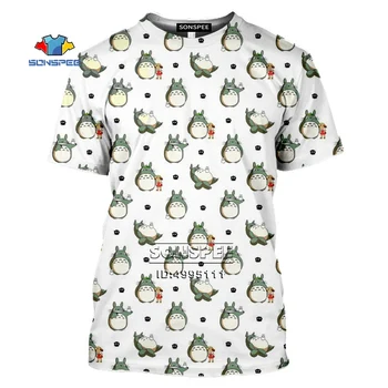 Hayao Miyazaki Moj Sosed Totoro moška T-shirt 3D Luštna Mačka Brezosebna Masko majica s kratkimi rokavi za Priložnostne Poletje Kratek Rokav Fitnes Oblačila