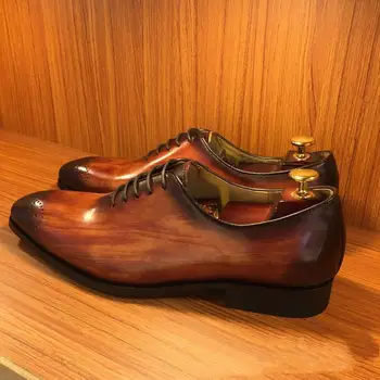 Jeseni Mens formalno čevlji oxford usnja čevlji za moške jutranje poroko moške brogues urad čevlji čipke moški zapatos de hombre