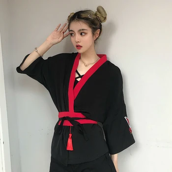 Jeseni Ženske Japonski Slog Jopico Haori Dolg Rokav Kimono Priložnostne Obrabe Ulica Harauku Dekleta Jk Bo Ustrezala Ohlapne Obleke Kostum