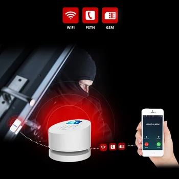KERUI W2 WIFI GSM, PSTN Alarmni Sistem Smart Home Security Ir Zaznavanje Gibanja Vrata Magnetno Stikalo Alarm Kit