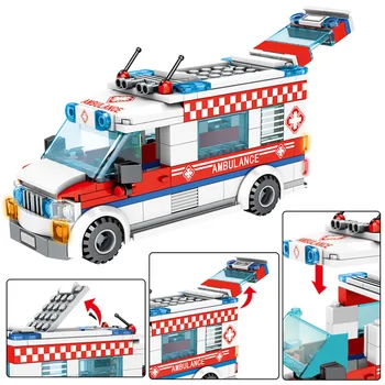Klasična Mesto Ogenj Vrsto Medic je Avto Zdravstvene ambulante Rdečega Križa Gradnike Modela Kompleti Za Otroke, Igrače Darilo