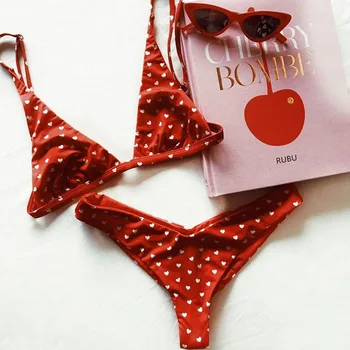 Kopalke Ženske 2019 Novo Dot Bikini Komplet Seksi Kopalke Srčkan Kopalke Tangice Brazilski Bikini Maillot Bain De 3303