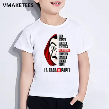 La Casa De Papel Otroci T Shirt Smešno Denar Heist TV Serije Risank Otrok Obleke Poletje Baby Deklet poslovanja Fantje T shirt