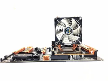 LANSHUO VROČE-CPU Tihi Ventilator, Hladilnik za procesor Intel X79 LGA2011 procesor 4 toplotne cevi Hlajenja CPU Radiator 2 Fan