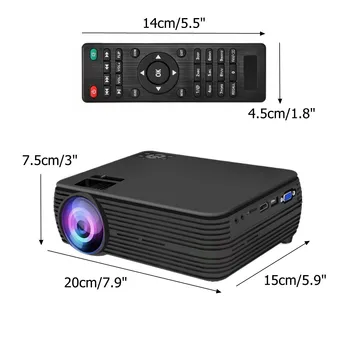LCD Projektor Podpira 1080p HD Multimedia Home Cinema Smart Home Theater LED Projektor HDMI je združljiv VGA AV, USB, SD
