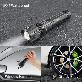 LED Svetilka XHP50 Ultra Svetla Baklo na Prostem Nepremočljiva Zoomable USB 18650 Polnilna Baterija Pohodništvo, Kampiranje Bliskovke