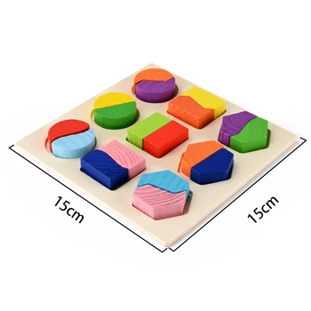 Lesene Geometrijske Oblike Montessori Puzzle Sortiranje Matematiko Opeke za Predšolsko Učenje Izobraževalne Igre Baby Toddler Igrače za Otroke