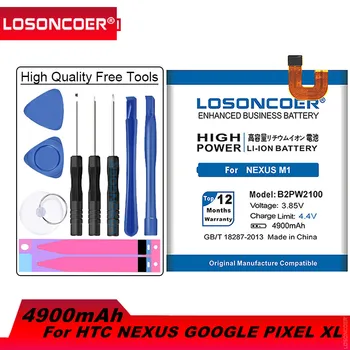 LOSONCOER 4900mAh B2PW2100 Baterija Za HTC Nexus Google Pixel XL / Nexus M1 Baterija+Številko za Sledenje
