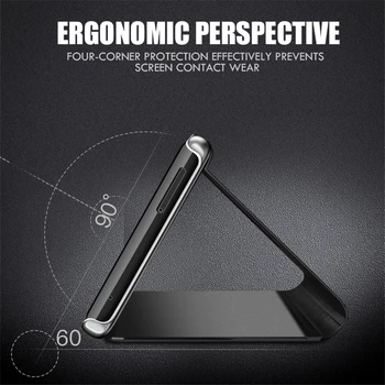 Luksuzni 3D Ogledalo Flip primeru Za Huawei P20 Lite P30 P40 Pro Mate 20 30 Lite Y6 Y7 Y9 Prime 2019 V30 Nova 6SE Magnetni Pokrov