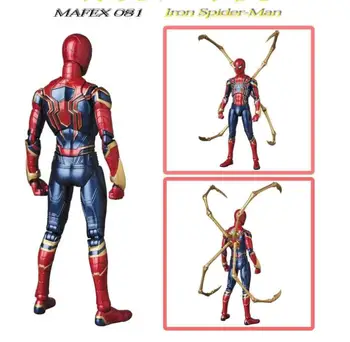 Mafex 081 Marvel Avengers Železa Pajek BJD Spiderman Super Junak Slika Model Igrače za Otroke