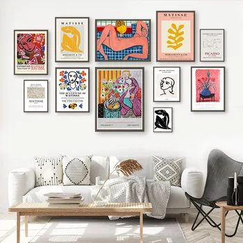Matisse Moda Dekle Sodobne Številke Listov Wall Art Platno Slikarstvo Nordijska Plakatov In Fotografij Stenske Slike Za Dnevna Soba Dekor