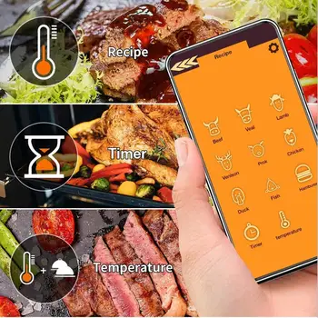 Mesa Termometer Brezžična Digitalna Kuhinja Hrane, Kuhanje Pečica, Žar Kadilec BBQ Bluetooth Povezavo Nepremočljiva Najboljše Darilo