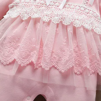 Moda Newborn Baby Girl Obleke Pomlad Jesen Otroška Oblačila Dekleta, Igralne Obleke Bombaž Dolg Rokav Igralne Obleke+Pokrivalo Za Malčke Igralne Obleke