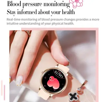 Moda Za Ženske Ženski Bluetooth Smart Gledati Iz Nerjavečega Jekla Smartwatch Srčnega Utripa, Krvnega Tlaka, Spremljanje Zapestnica