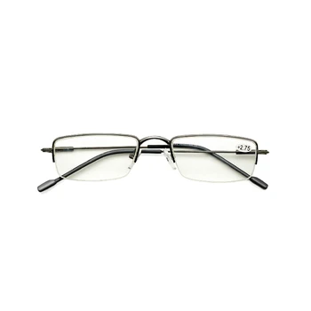 Morda Cvet Ultra-lahke Zlitine Obravnavi Očala Kvadratnih Kovinskih Ultra-fine Presbyopic Očala Pol Okvir Očal je Moški Letnik Eyeglass