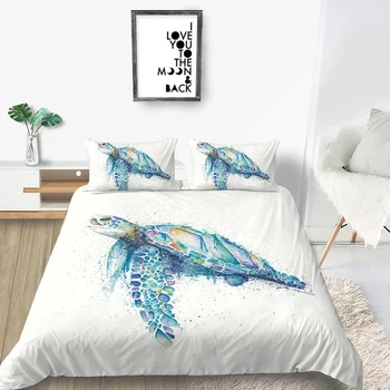 Morske Želve, Posteljnina Nabor Kralj Umetniške Sveže Modne 3D Rjuhe Kritje Kraljica Twin Polno Eno Dvojno Edinstven Design Postelja Set