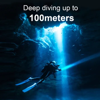 Močno podvodno potapljanje svetilka led potapljaška svetilka xml l2 nepremočljiva lov baklo potop svetlobe 18650 26650 baterije