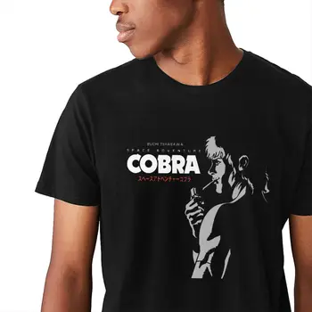 Moški T-shirt Japonske Anime Prostor Avanturo Cobra Bombaž Poletje Crewneck Letnik Kratek Rokav