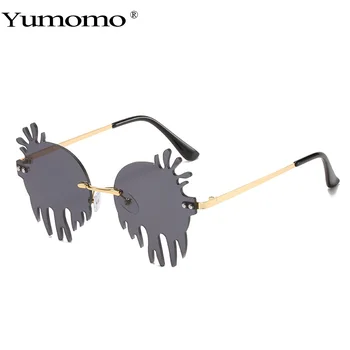 Nova Moda Punk sončna Očala Ženske Moški Pisane Očala Rimless Očala Edinstveno Razkošje Gafas De Solze Oblike, sončna Očala UV400